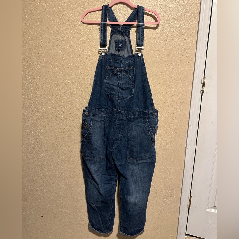 Gap Overalls Classic Relaxed Fit Straight Leg Medium‎ Wash Size XL Slouchy - Picture 2 of 10